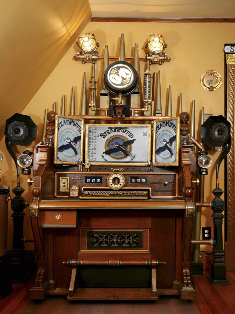 Стимпанк интерьер с викторианским стилем