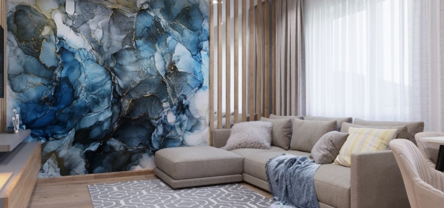 Ламинат на стене в интерьере