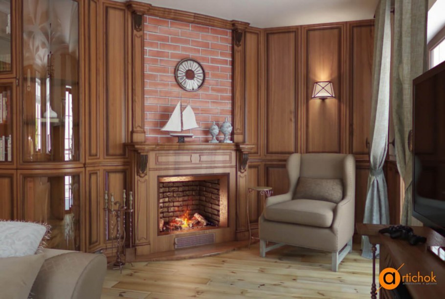 Камин в интерьере
