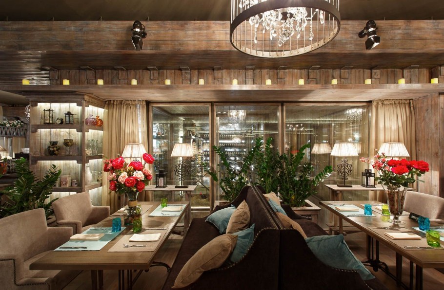 Интерьер ресторана в стиле Кантри