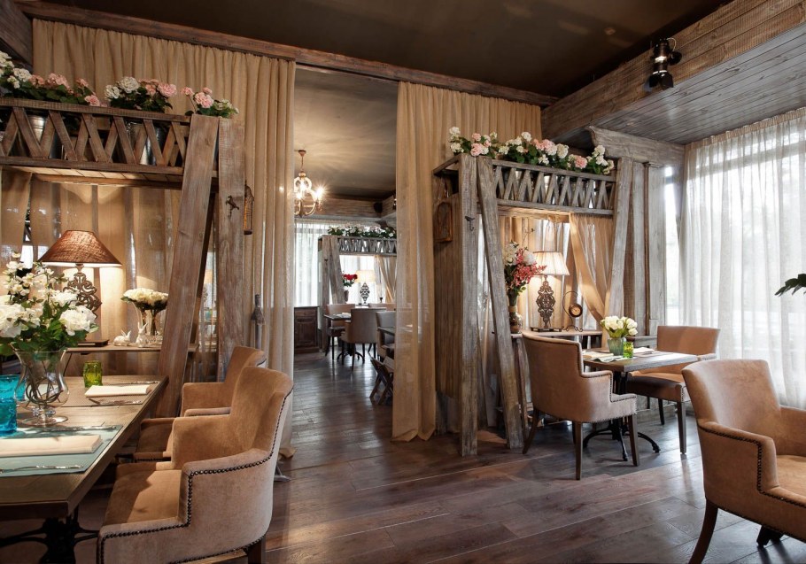 Интерьер кафе в стиле Кантри