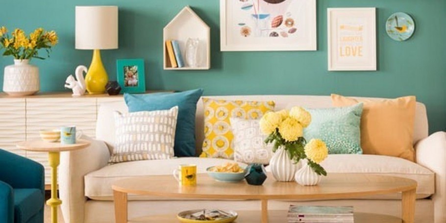 Декор желто бирюзовый