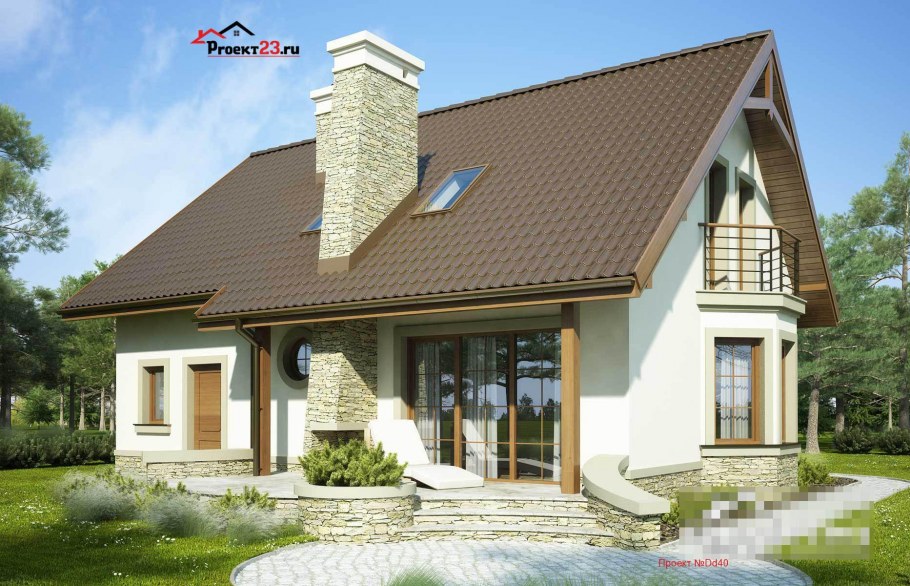 Загородный дом с мансардой