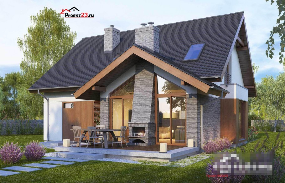 Красивые дома с мансардой до 150 кв.м