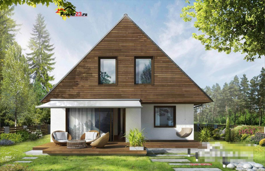 Дом с мансардой и террасой 120кв