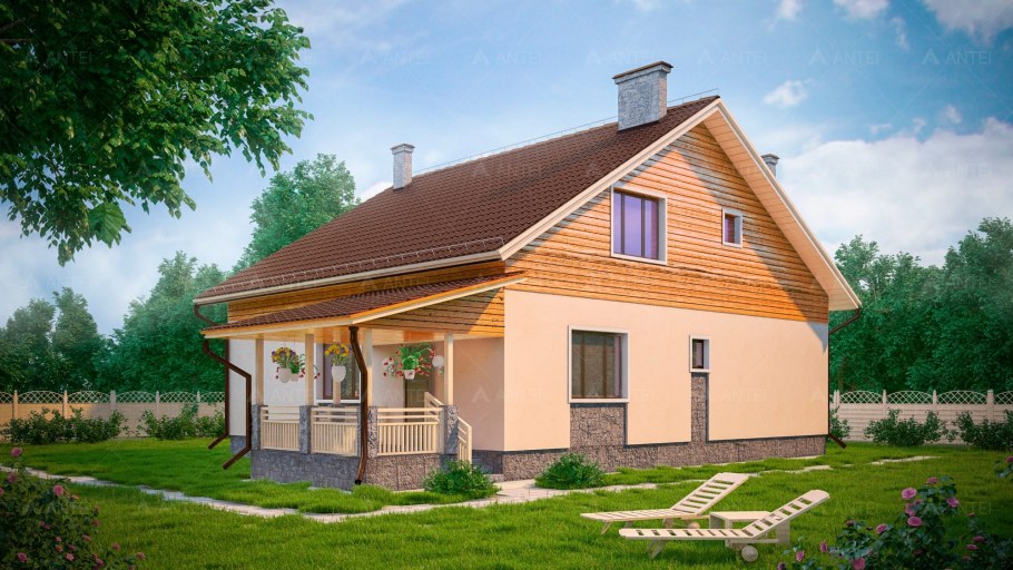 2 Х этажный загородный дом с мансардным этажом для зимнего проживания