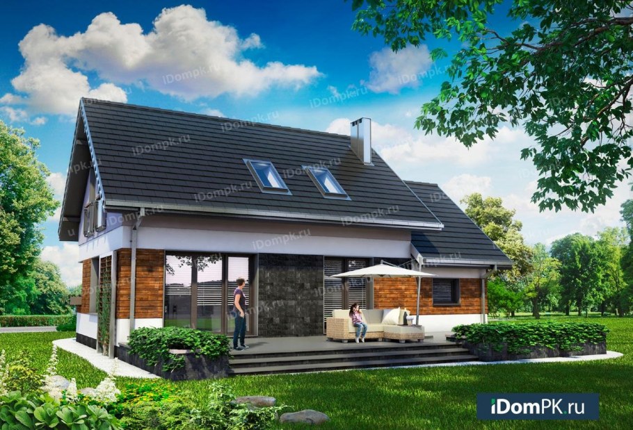 Дом с мансардой и террасой 120кв