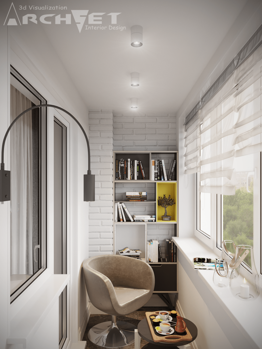 Серый балкон