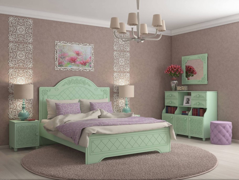 Спальня пыльный розовый