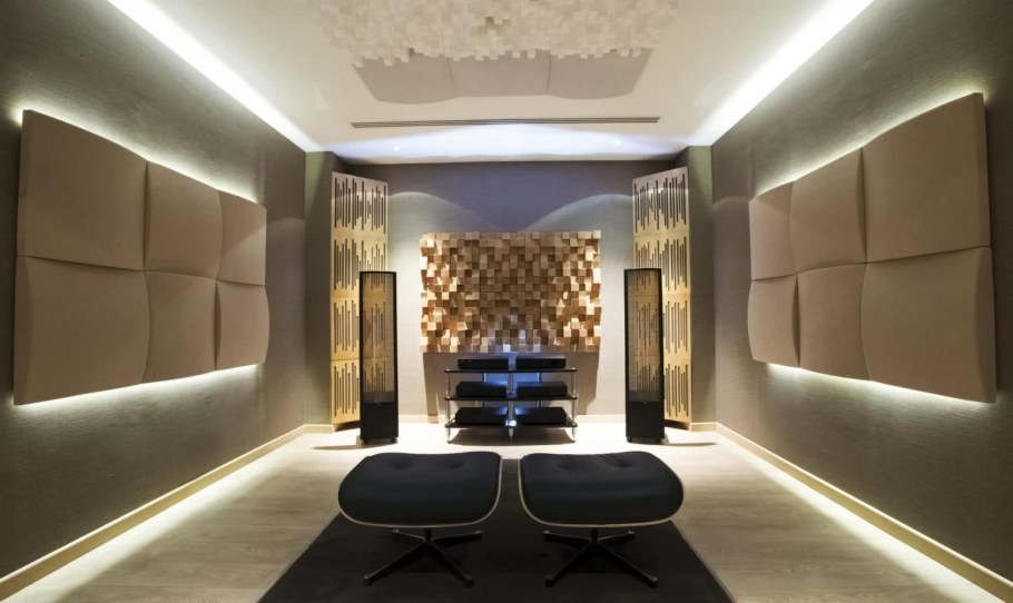 Акустические панели в интерьере комнаты