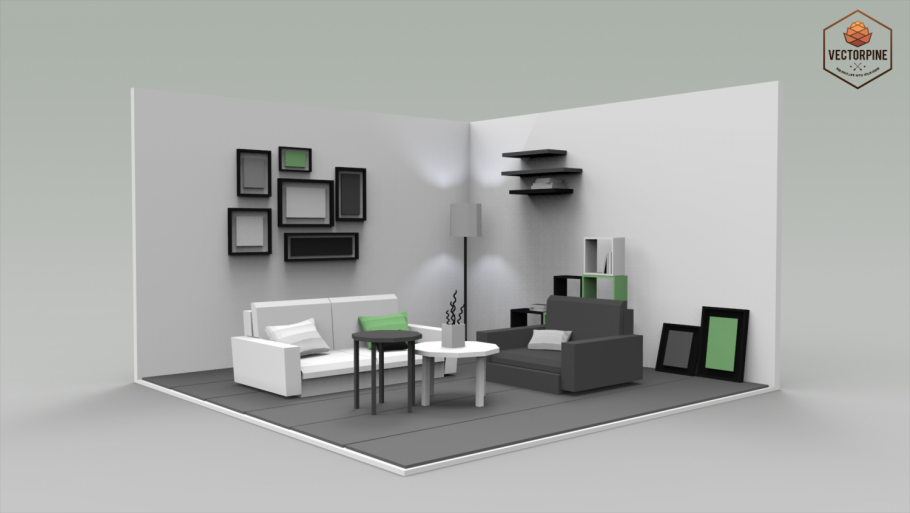 Гостиная 3d модель