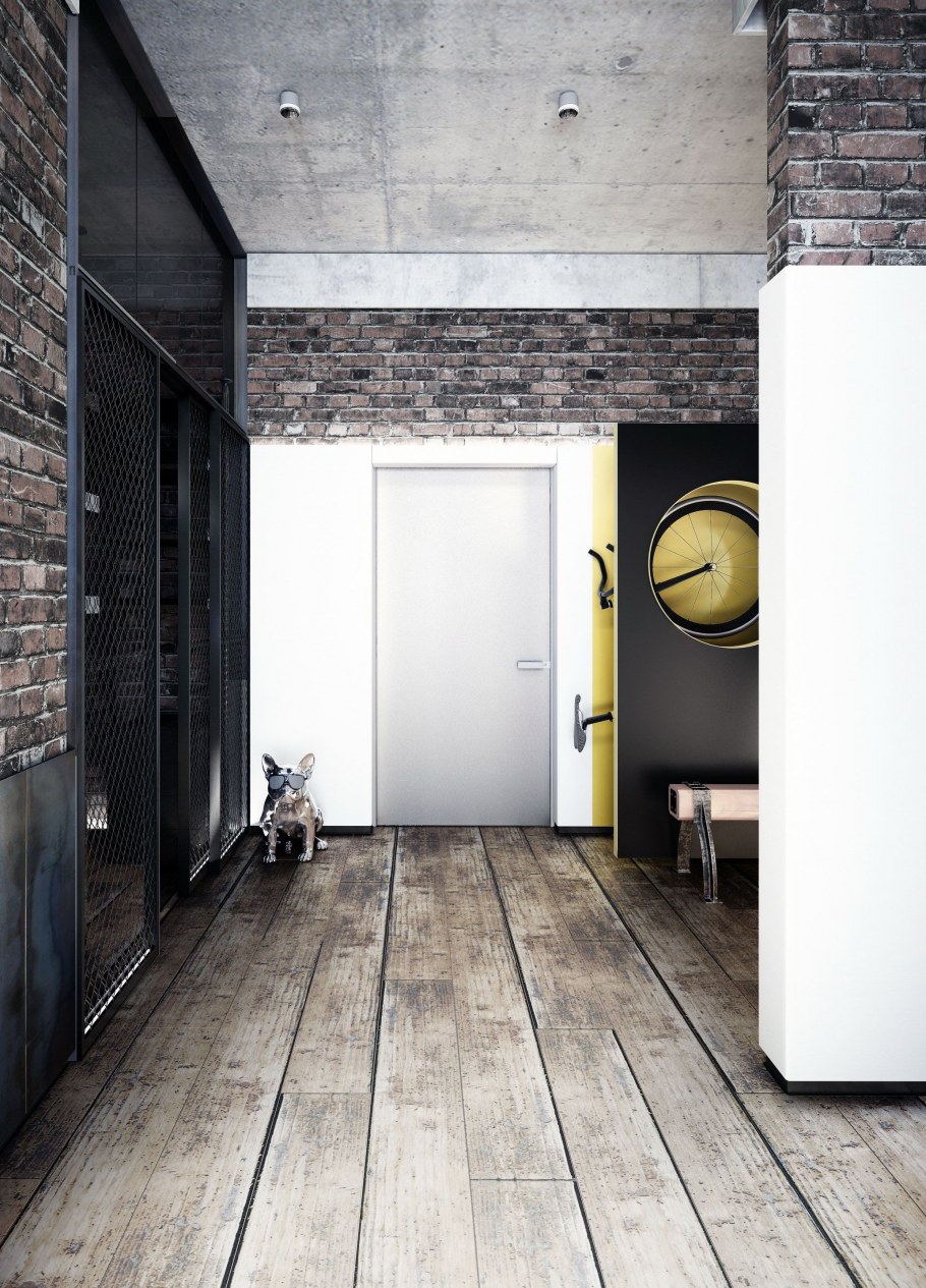 Светлые стены в стиле лофт