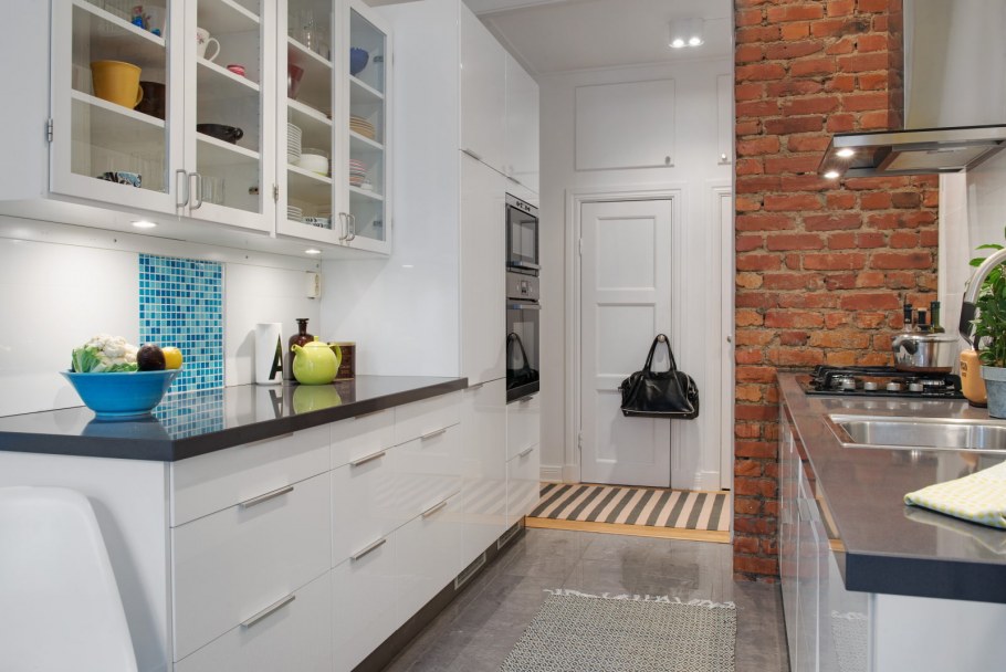 Двухрядная кухня икеа