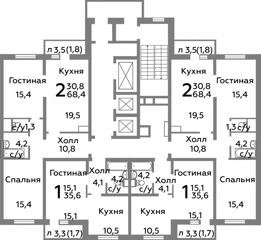 Новоград Павлино 15 корпус планировки