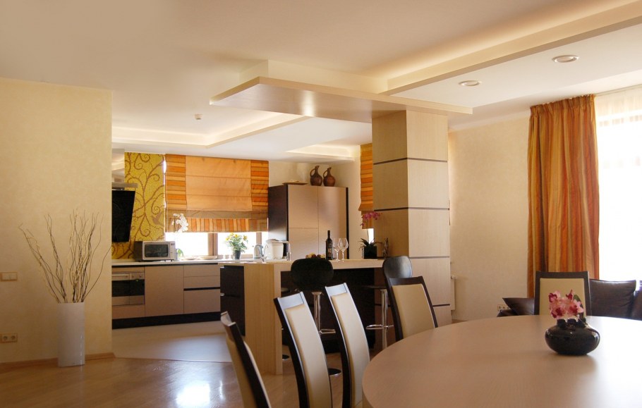 Кухня совмещенная с столовой современная