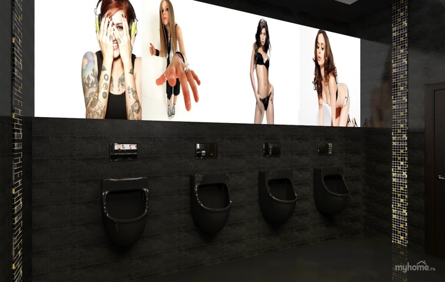 Дизайн туалета в ночном клубе