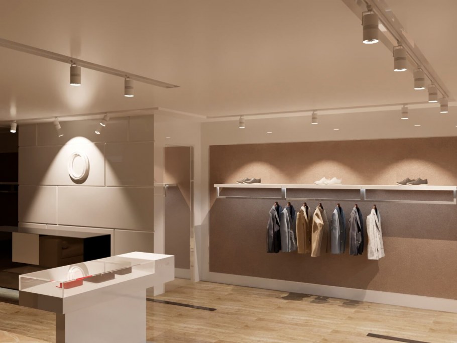 Трековые светильники в интерьере прихожей