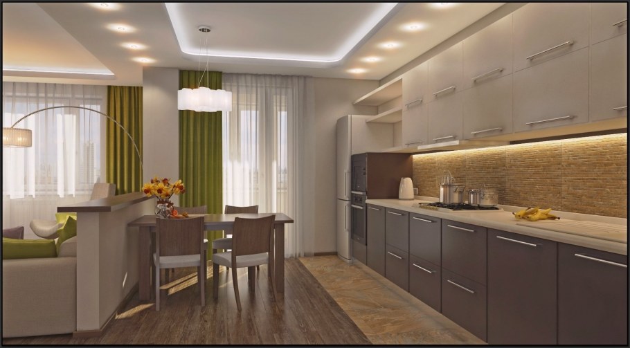 Квартира студия в бежевых тонах