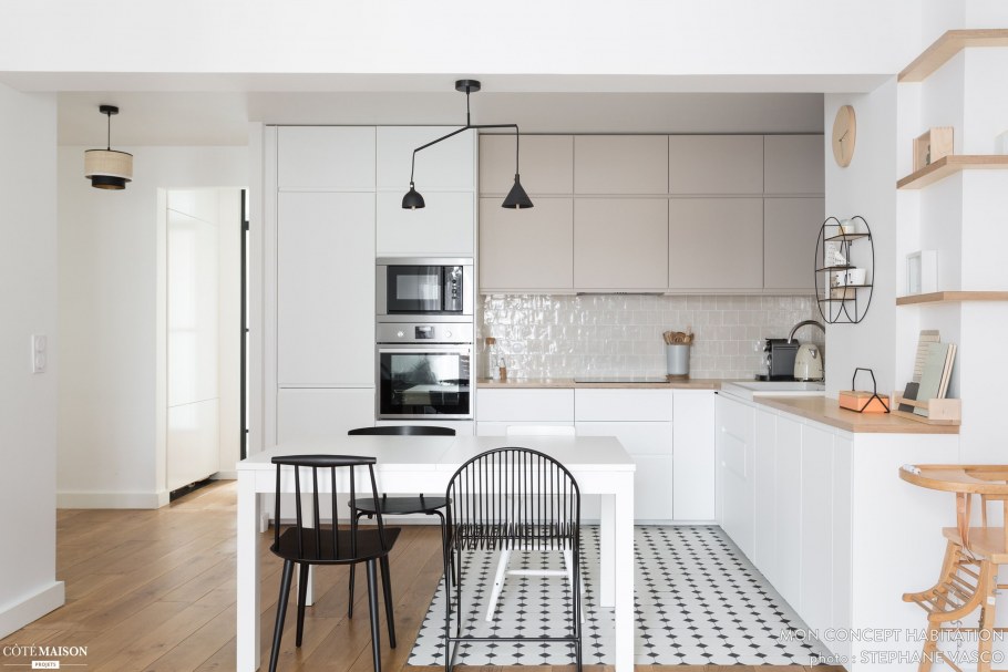 Кухня в скандинавском стиле бежевая