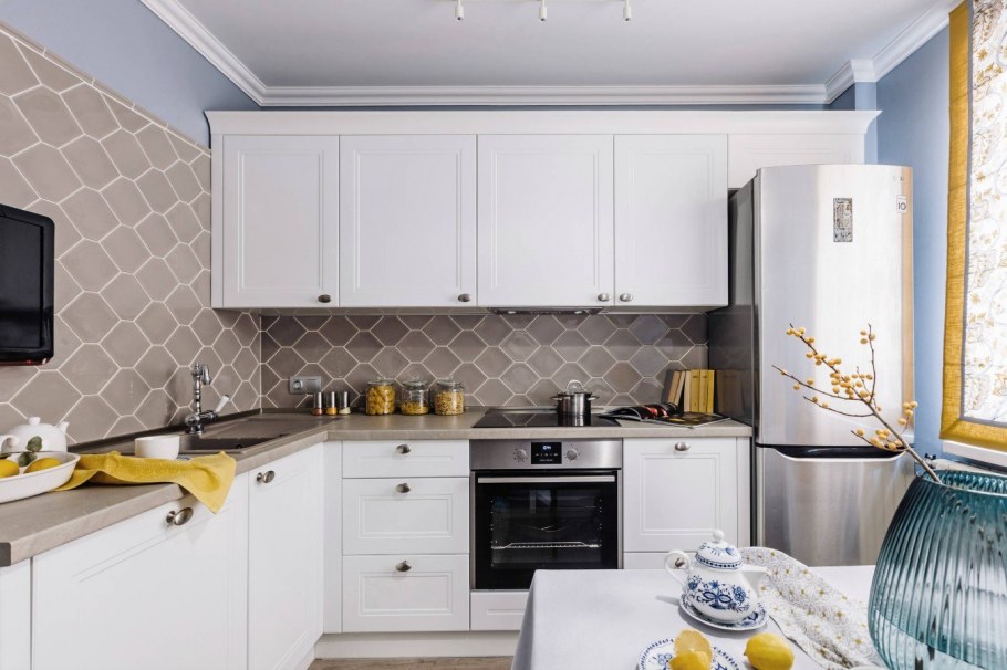 Белая Скандинавская кухня посуда мойка