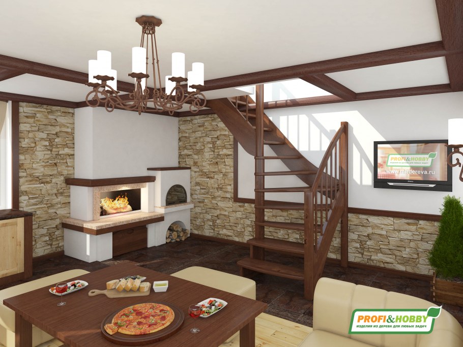 Деревянная лестница лс-01м