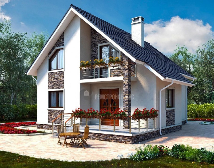 Дом с мансардой и террасой 120кв