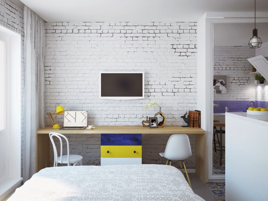 Интерьер студии 28 кв.м