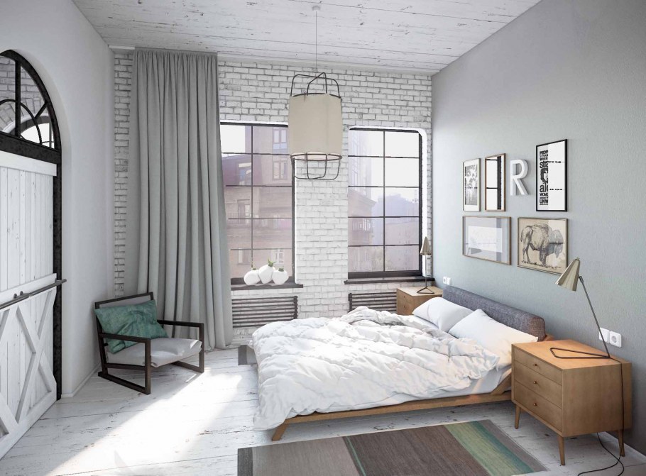 Спальня лофт 15 кв.м