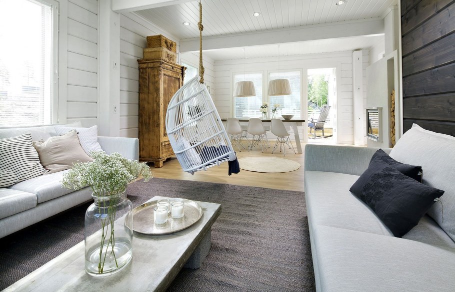 Дерево в интерьере квартиры Скандинавский стиль