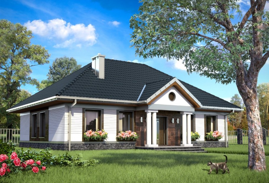 Z500 проекты одноэтажных домов с террасой