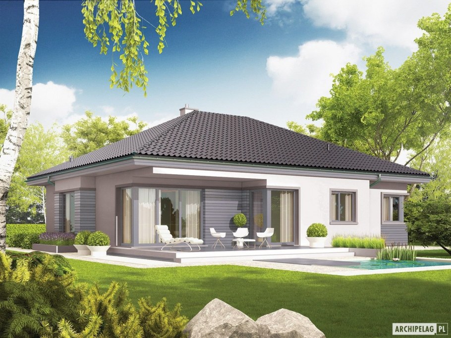 Одноэтажный загородный дом