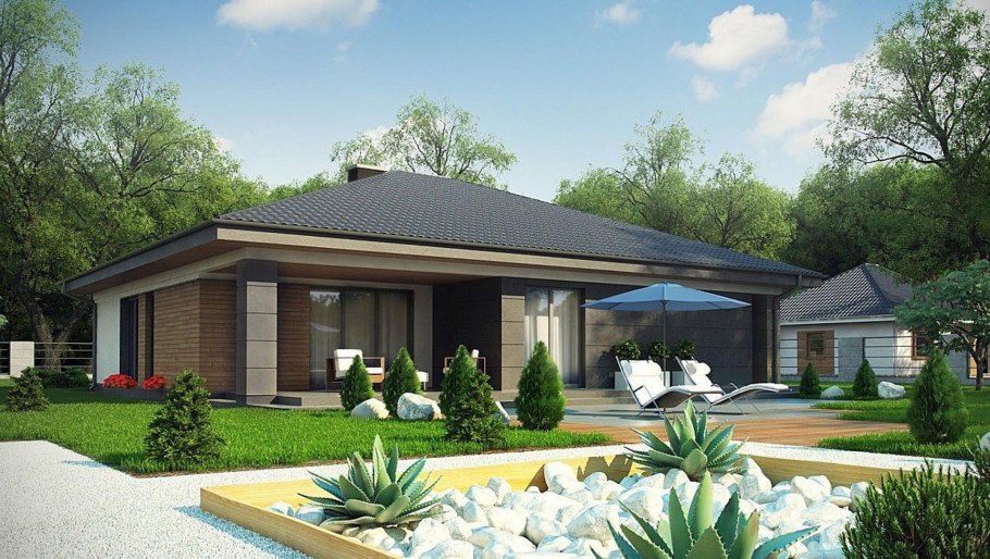 Z500 проекты одноэтажных с террасой