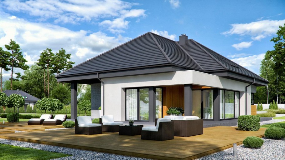 Стильный одноэтажный дом