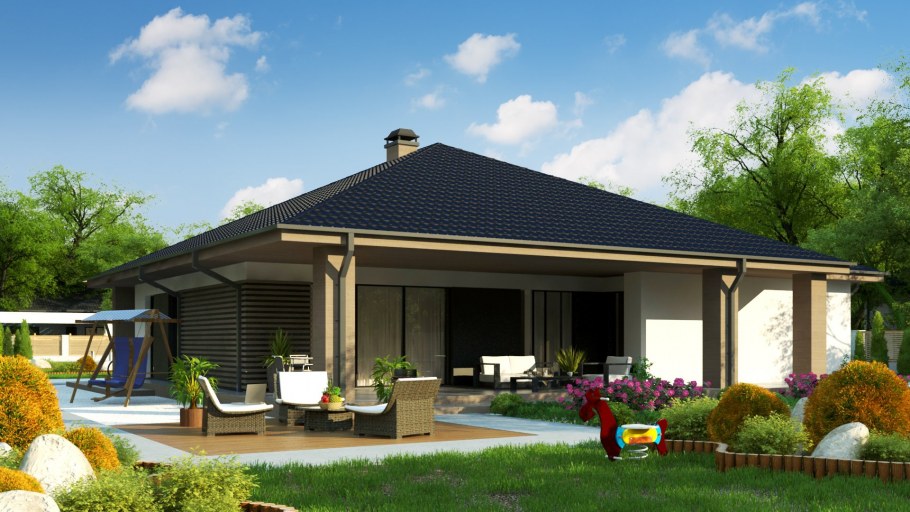 Z500 проекты одноэтажных с террасой