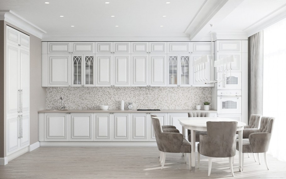 Интерьер квартиры в светлых тонах классика