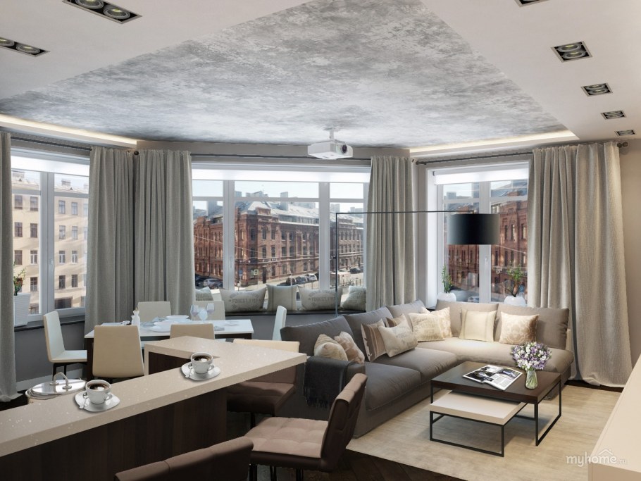 Стильный светлый интерьер