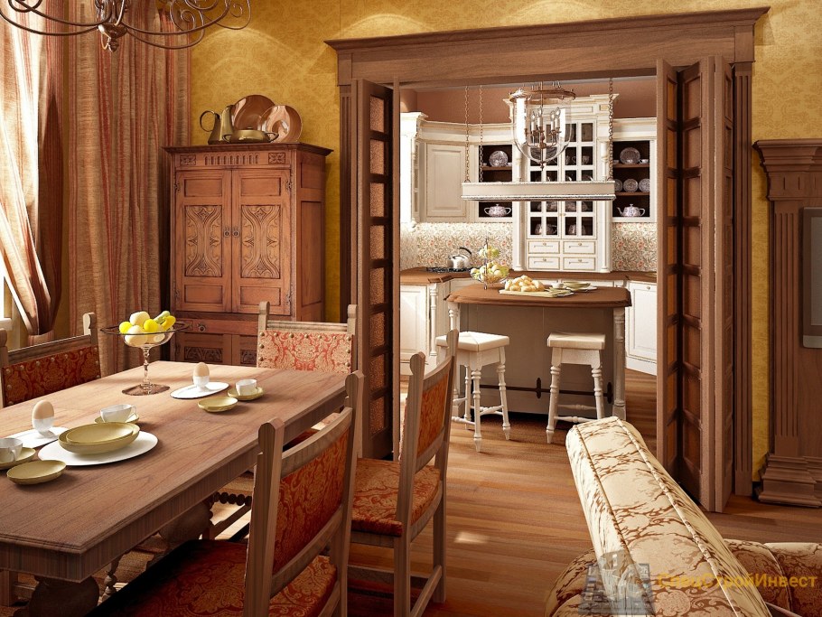 Интерьер английской столовой в стиле Тюдор