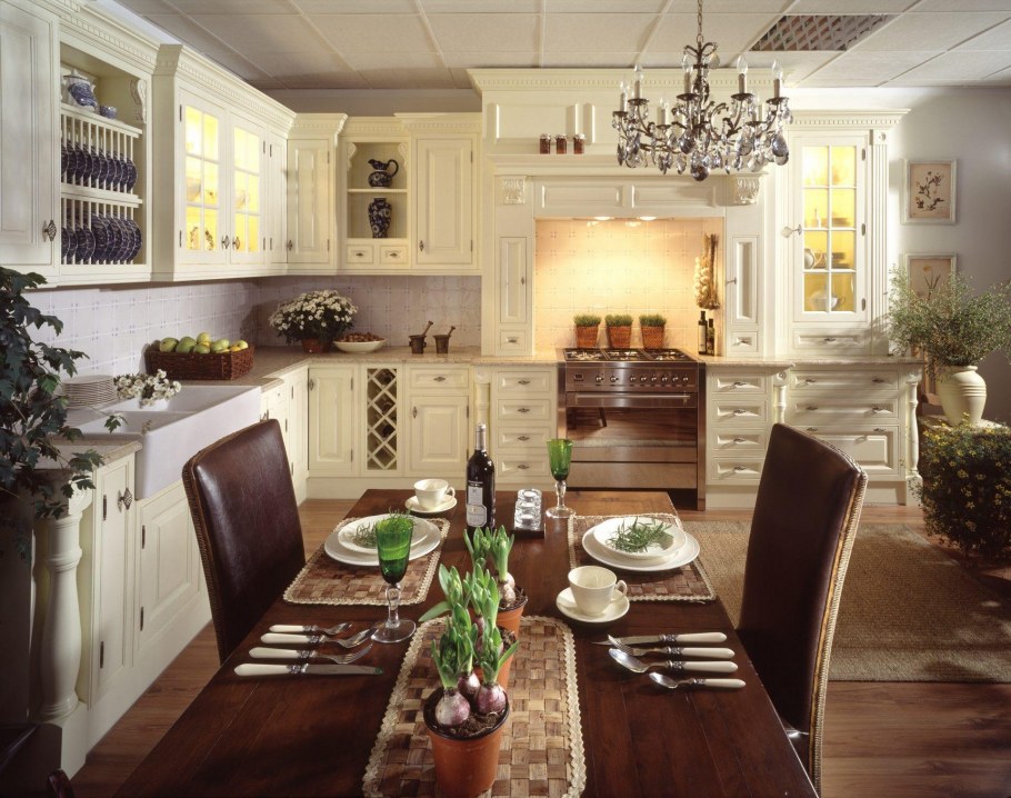 Кухня-гостиная в английском стиле