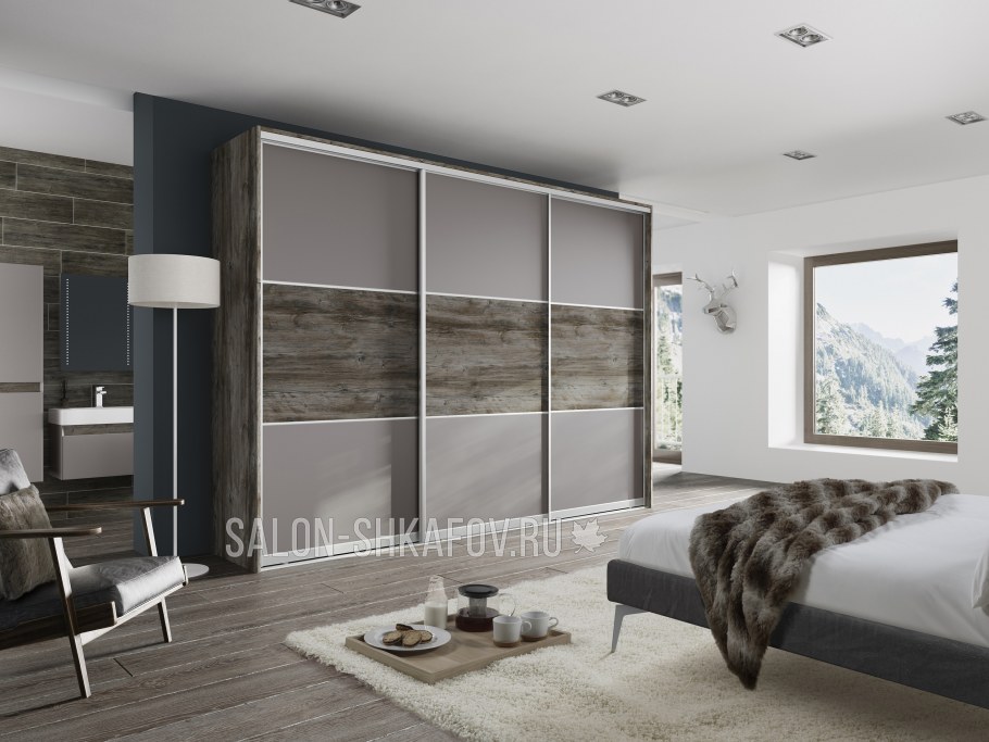 Шкаф купе серебро браш