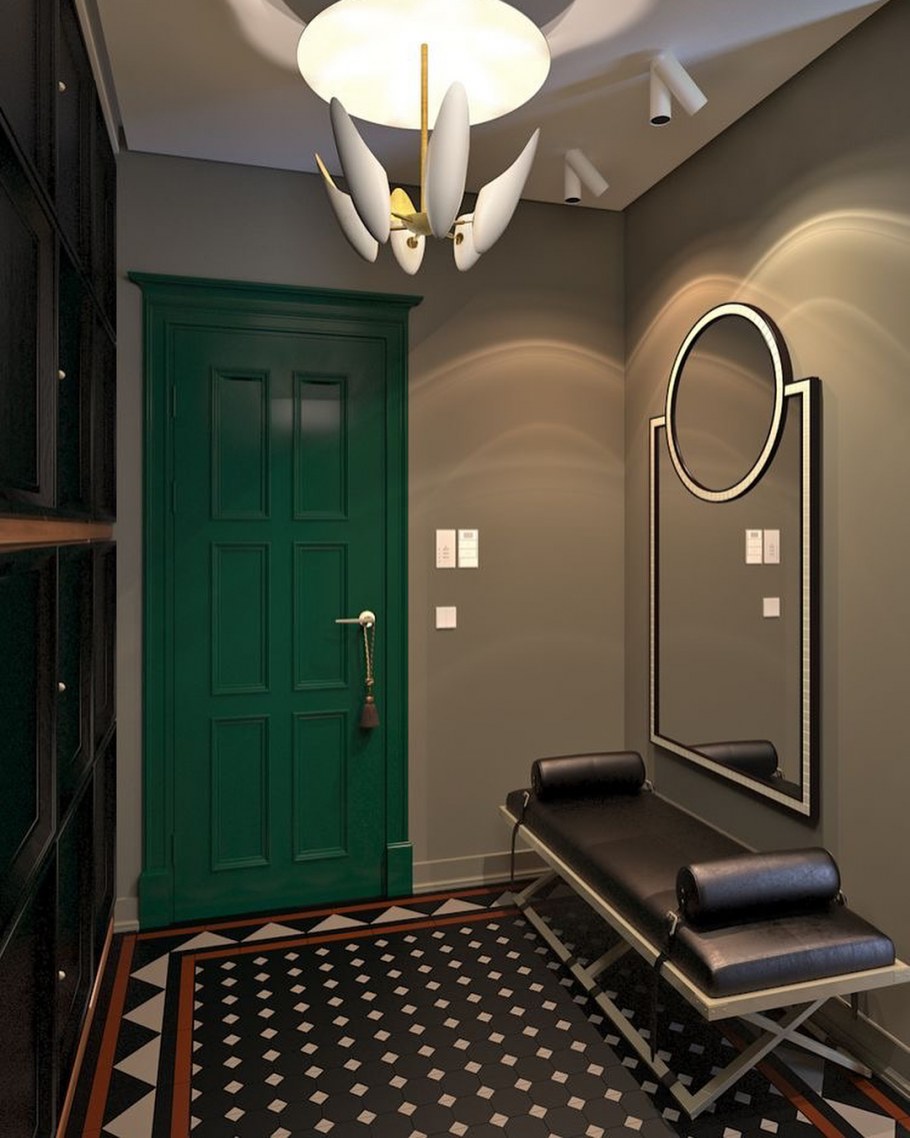 Прихожая серо зеленого цвета