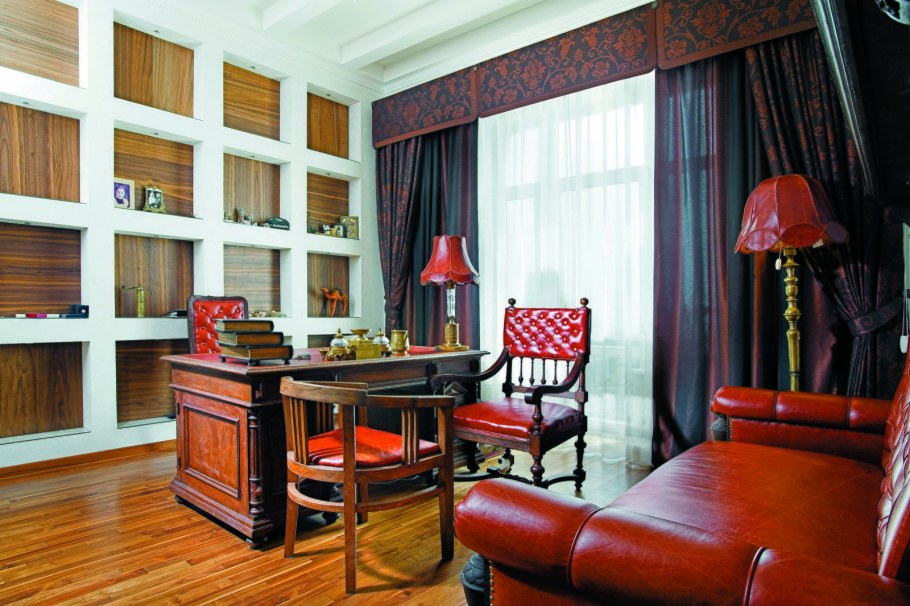 Отделка кабинета деревом