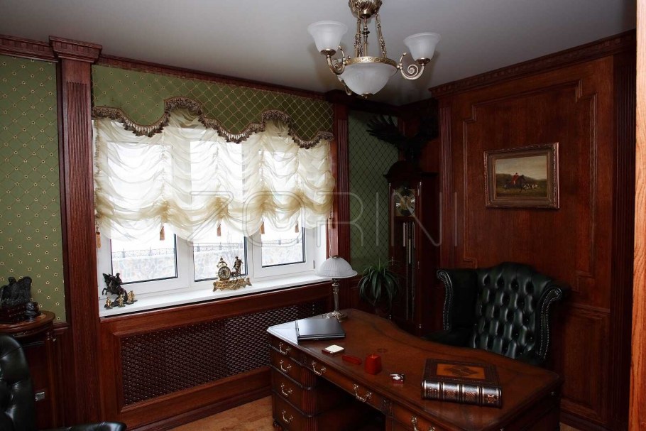 Шторы в эркере для гостиной