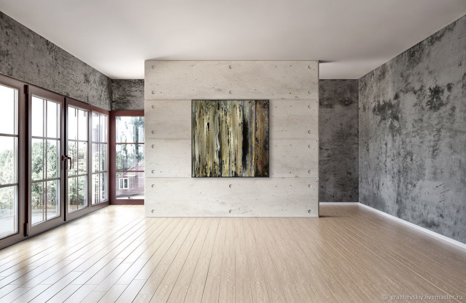 Пустая комната с бетонными стенами