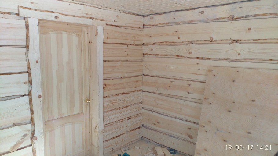 Обшивка внутренних стен бани доской