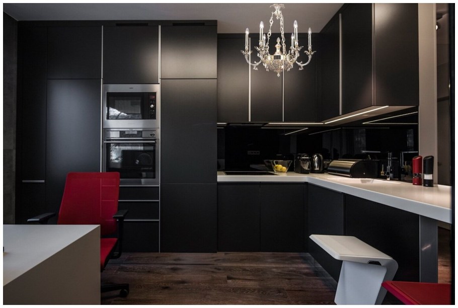 Черно золотой интерьер