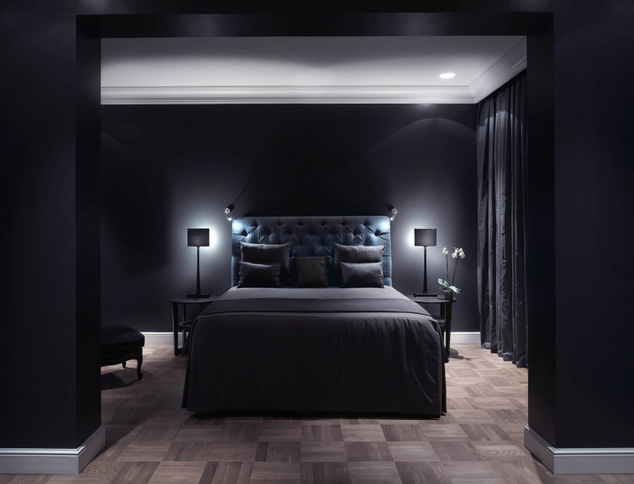 Темные стены в интерьере