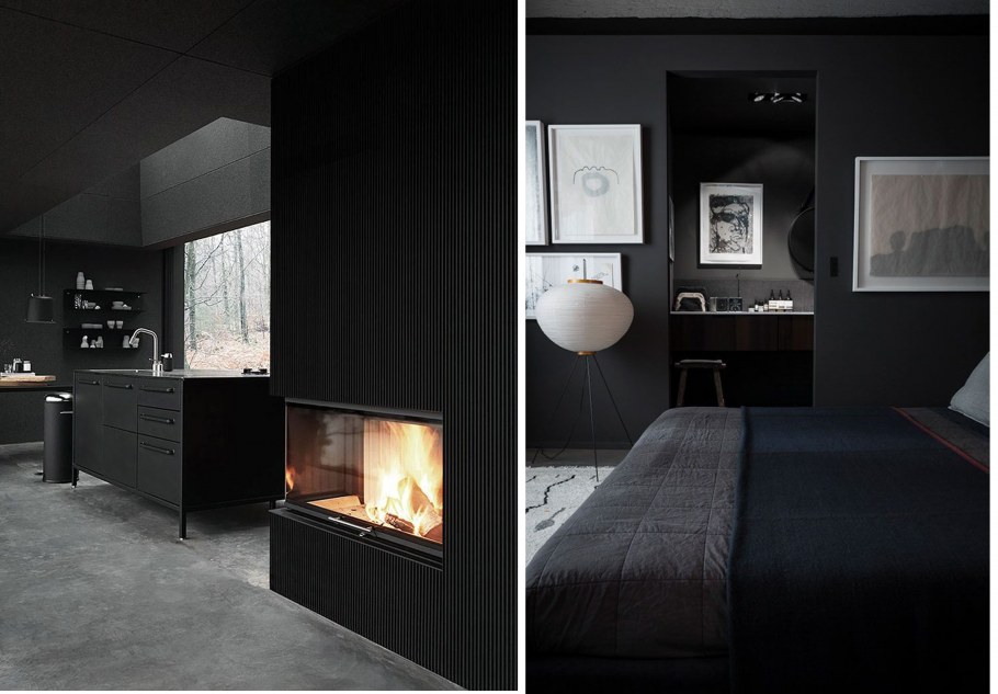 Комната в темных тонах икеа