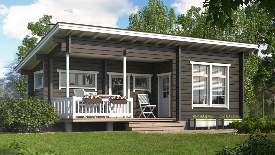 Тини Хаус с односкатной крышей