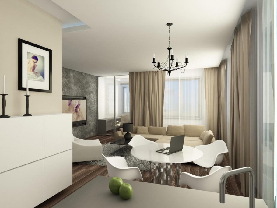 Гостиная в кофейных оттенках