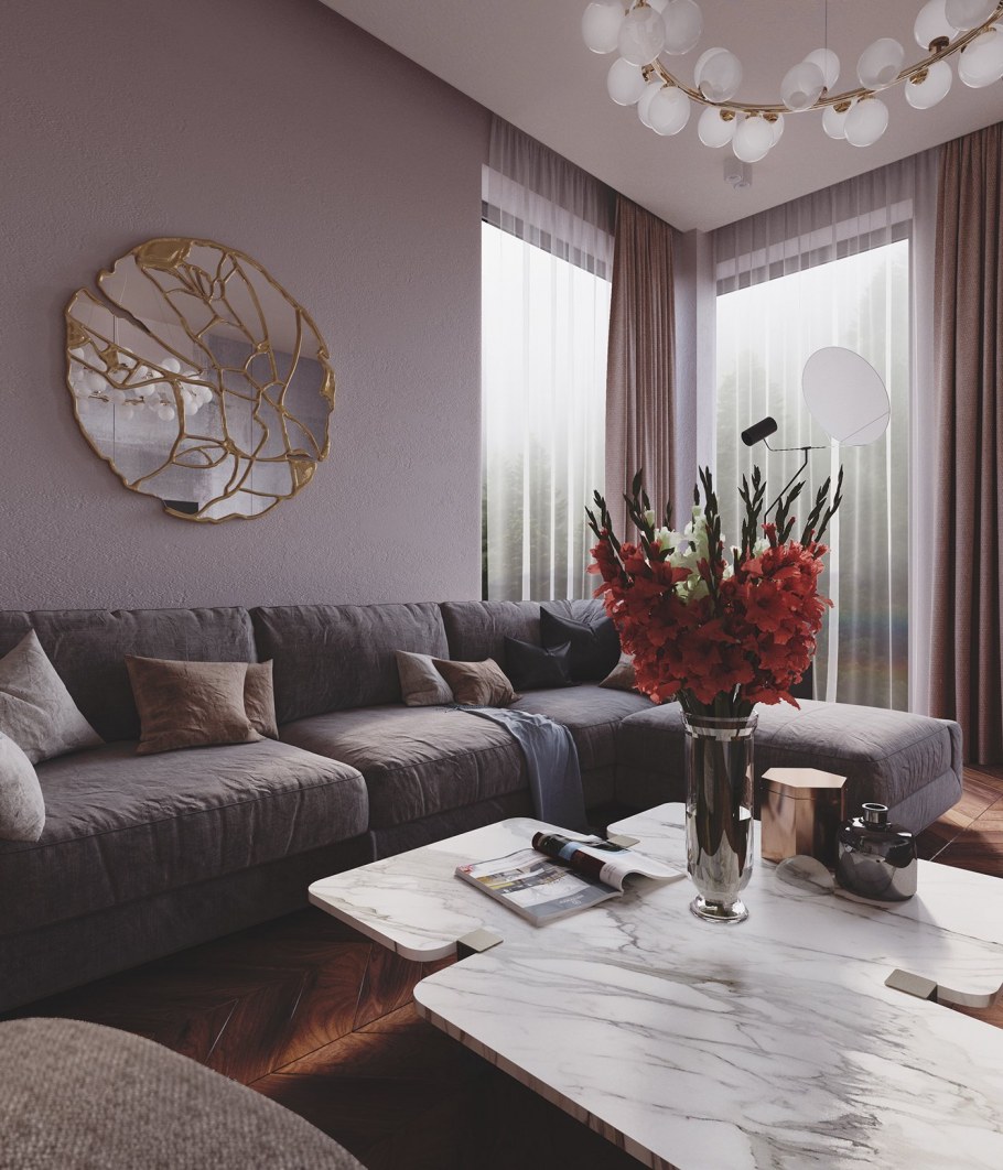 Гостиная в кофейных тонах